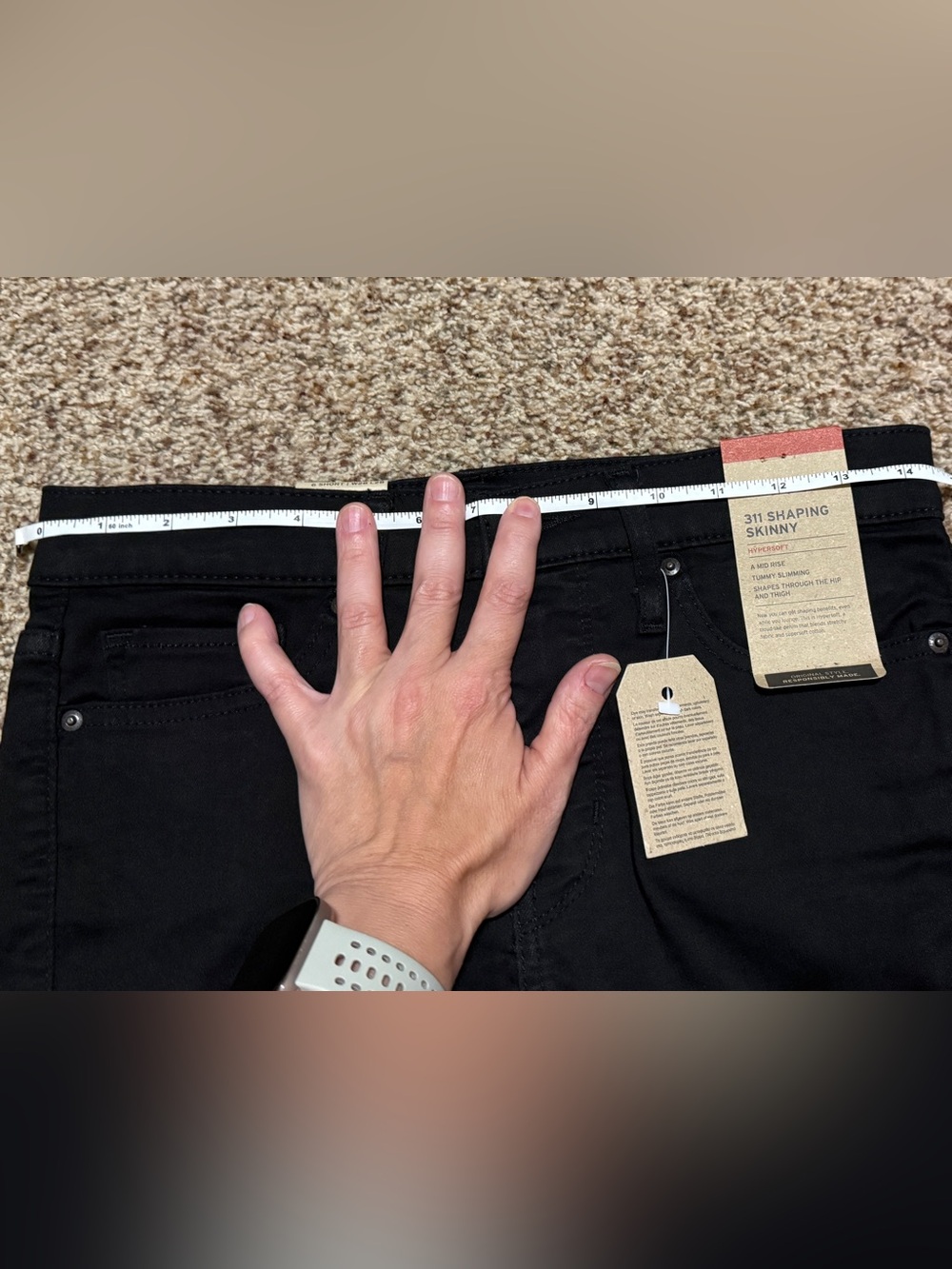 Levi's Black 311 Shaping Skinny Ankle Denim Jeans Womens 6S - Picture 11 of 11